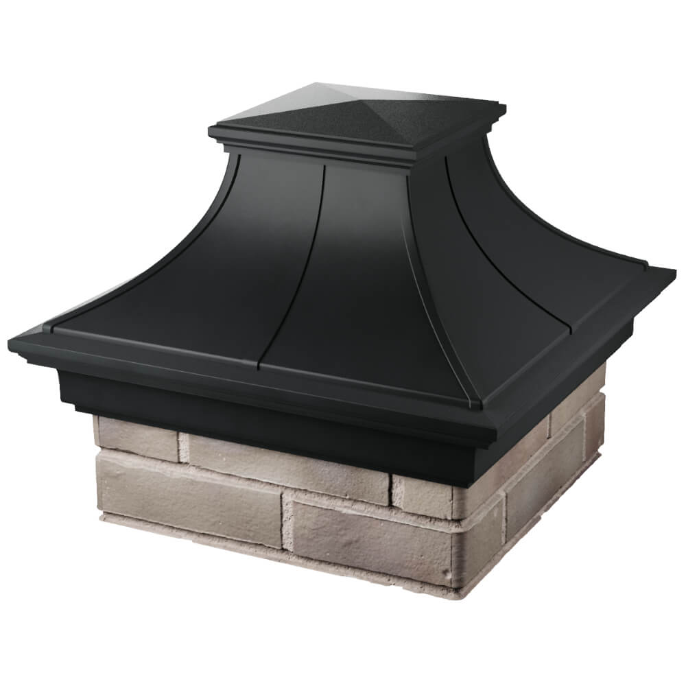 Колпак Zking Монблан Премиум Черный на столб 1.5х1.5 кирпича (385х385мм) в Донецке фото
