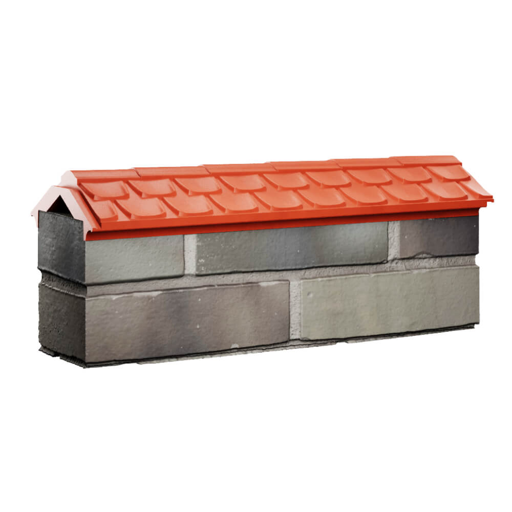 Парапет Zking Эльбрус Красный с посадкой на 0.5 кирпича (130мм) Донецк фото