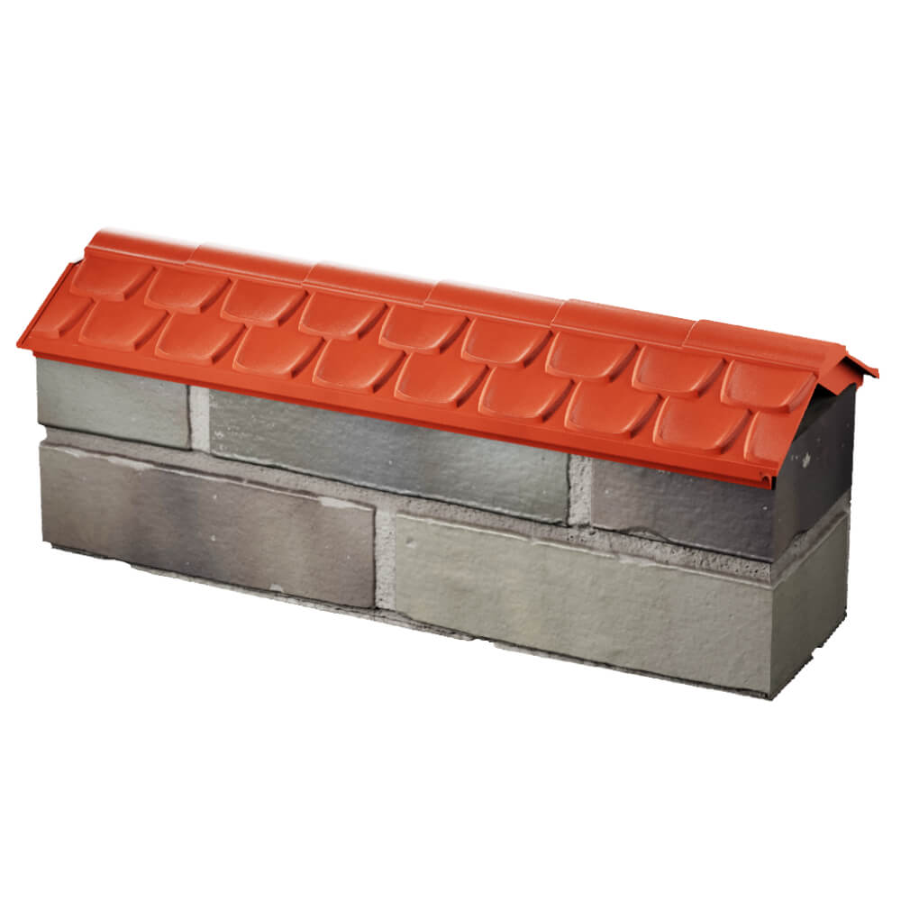 Парапет Zking Эльбрус Красный с посадкой на 0.5 кирпича (130мм) в Донецке фото