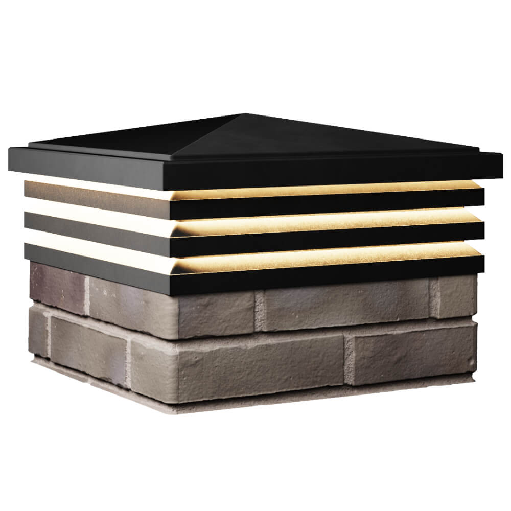 Колпак Zking Бона ХайТек Черный на столб 1.5х1.5 кирпича (385х385мм) с подсветкой в Донецке фото