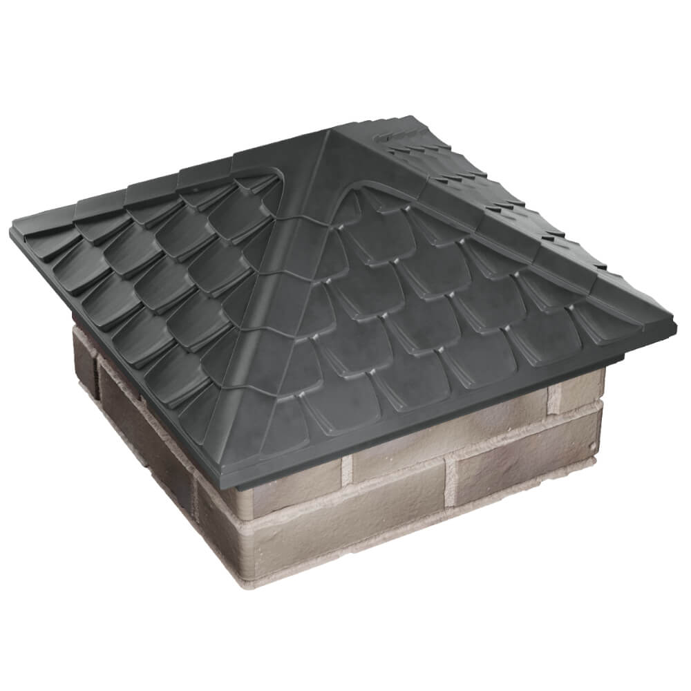 Колпак Zking Эльбрус Серый на столб 1.5х1.5 кирпича (385х385мм) в Донецке фото