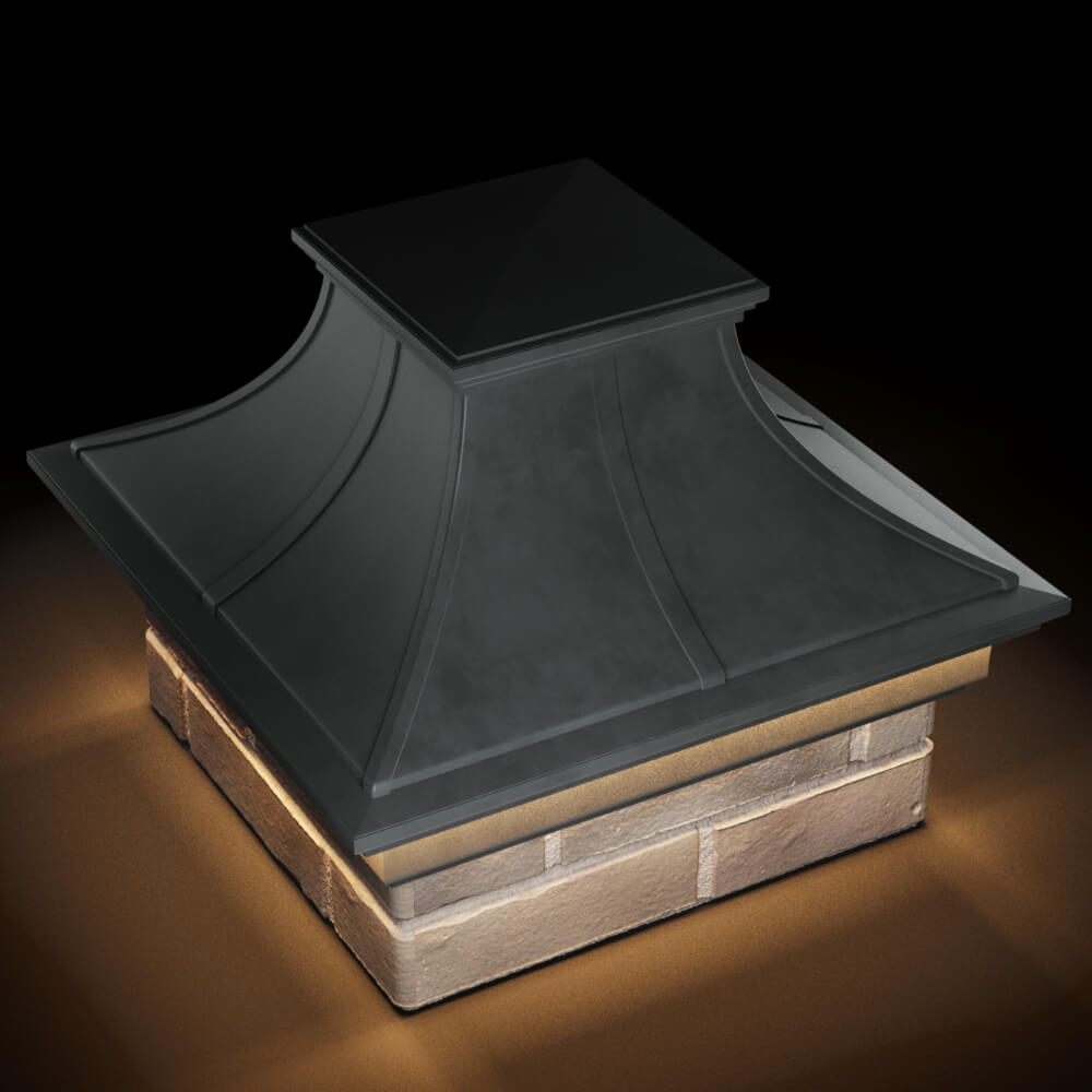 Колпак Zking Монблан Премиум Серый на столб 1.5х1.5 кирпича (385х385мм) с подсветкой в Донецке фото