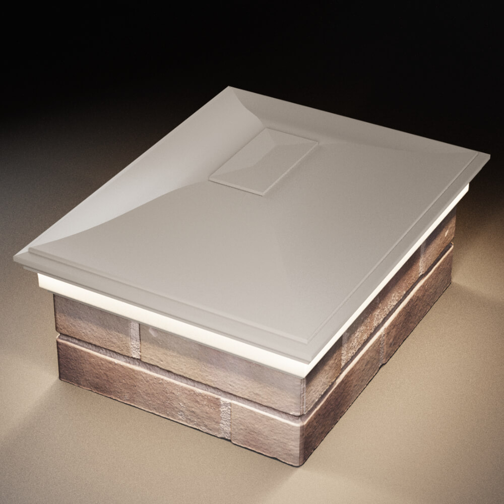 Колпак Zking Монблан Бежевый на столб 2х1.5 кирпича (515х385мм) c подсветкой в Донецке фото