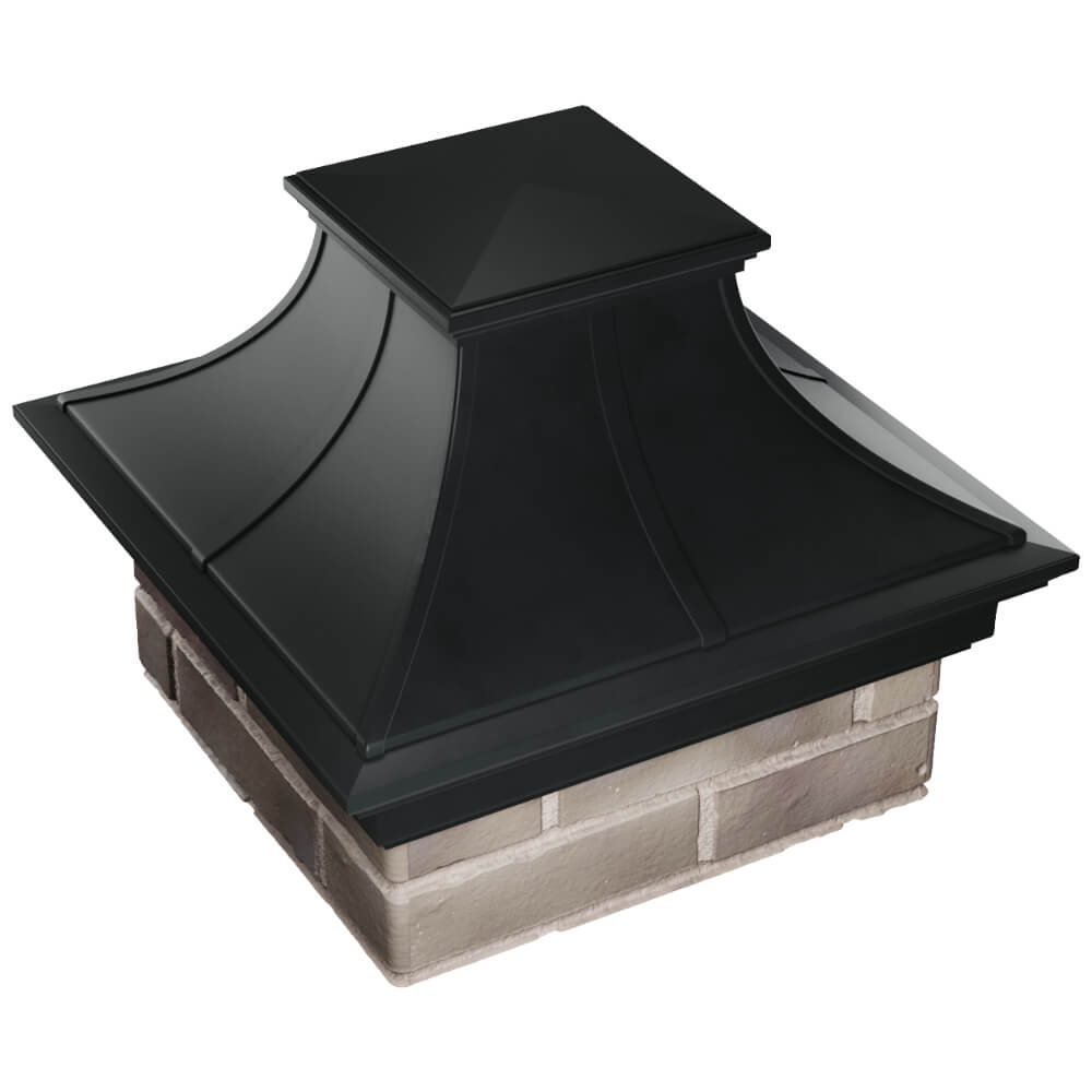 Колпак Zking Монблан Премиум Черный на столб 1.5х1.5 кирпича (385х385мм) в Донецке фото