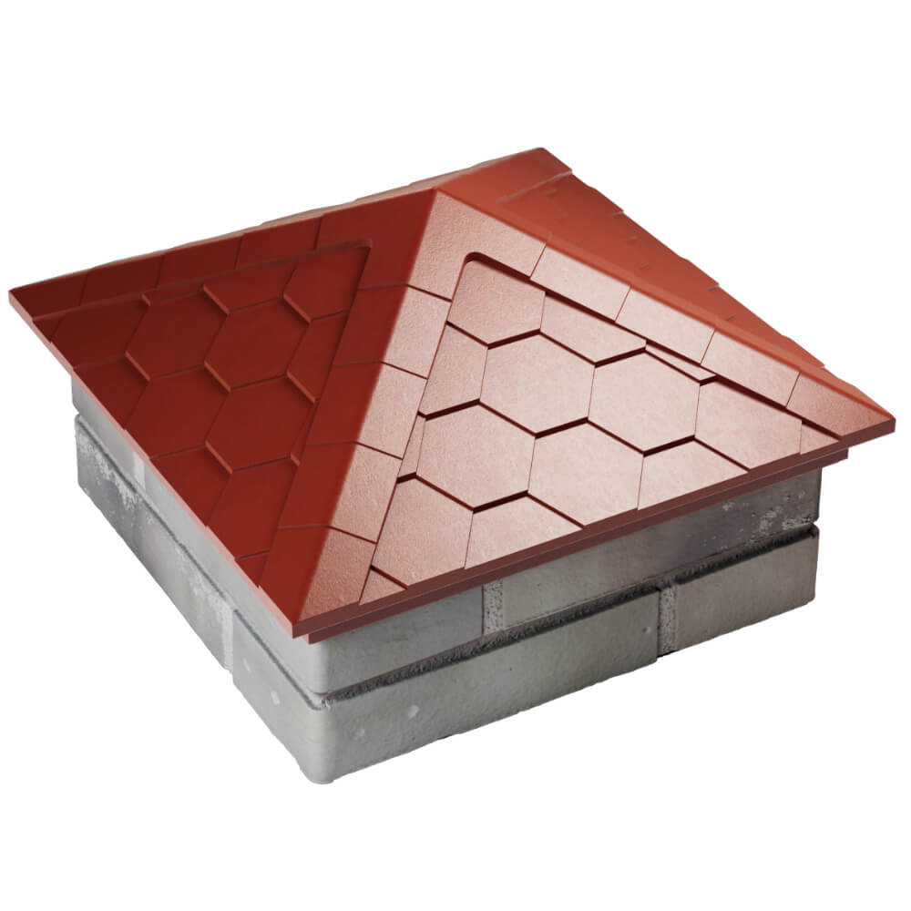 Колпак Zking Эверест Красный на столб 1.5х1.5 кирпича (390х390мм) в Донецке фото