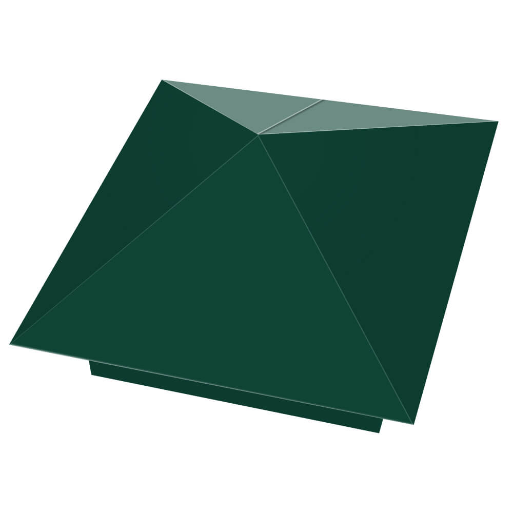 Колпак металлический 390х390мм RAL6005 Зеленый Мох заборный Донецк фото