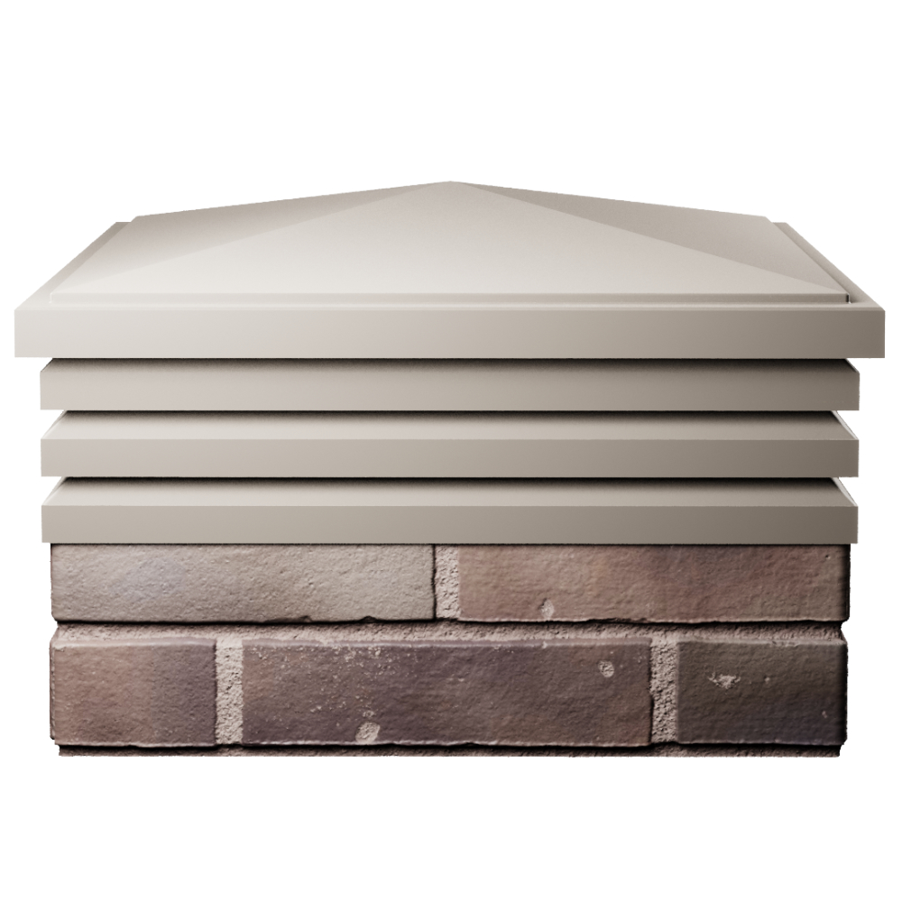 Колпак Zking Бона ХайТек Бежевый на столб 2х2 кирпича (513х513мм) Донецк фото