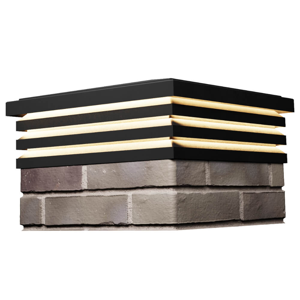 Колпак Zking Бона ХайТек Черный на столб 1.5х1.5 кирпича (385х385мм) с подсветкой в Донецке фото