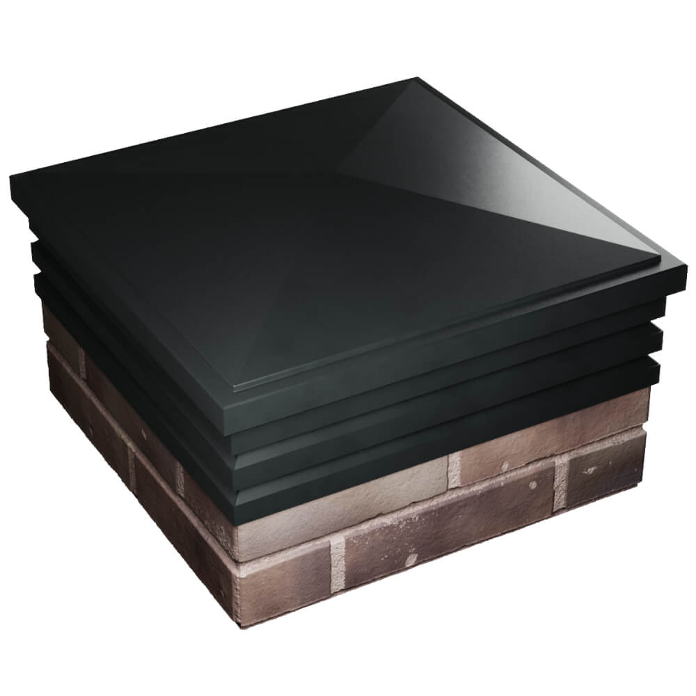 Колпак Zking Бона ХайТек Черный на столб 2х2 кирпича (513х513мм) в Донецке фото