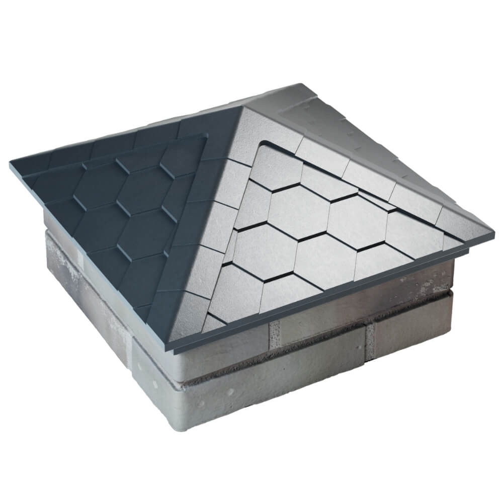 Колпак Zking Эверест Серый на столб 1.5х1.5 кирпича (390х390мм) в Донецке фото