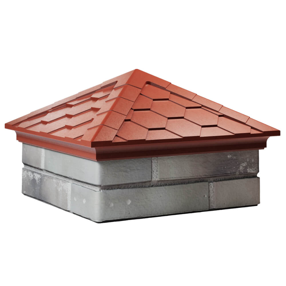 Колпак Zking Эверест Красный на столб 1.5х1.5 кирпича (390х390мм) в Донецке фото