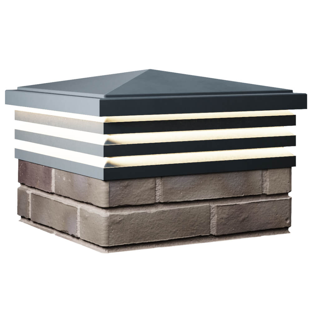 Колпак Zking Бона ХайТек Серый на столб 1.5х1.5 кирпича (385х385мм) с подсветкой в Донецке фото