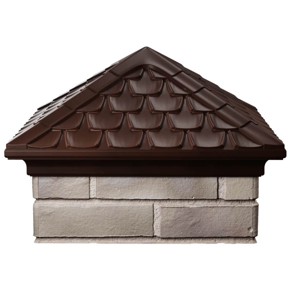 Колпак Zking Эльбрус Коричневый на столб 1.5х1.5 кирпича (385х385мм) Донецк фото