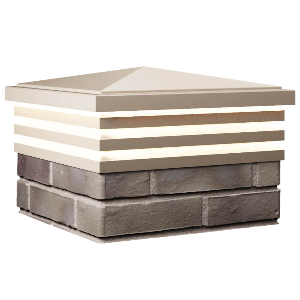 Колпак Zking Бона ХайТек Бежевый на столб 1.5х1.5 кирпича (385х385мм) с подсветкой в Донецке фото