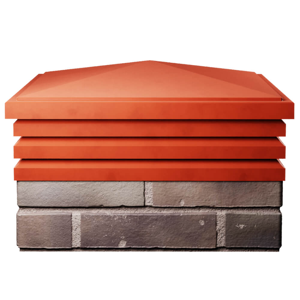 Колпак Zking Бона ХайТек Красный на столб 2х2 кирпича (513х513мм) Донецк фото