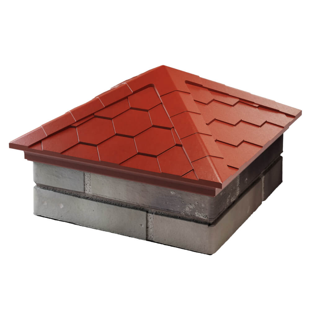 Колпак Zking Эверест Красный на столб 1.5х1.5 кирпича (390х390мм) в Донецке фото