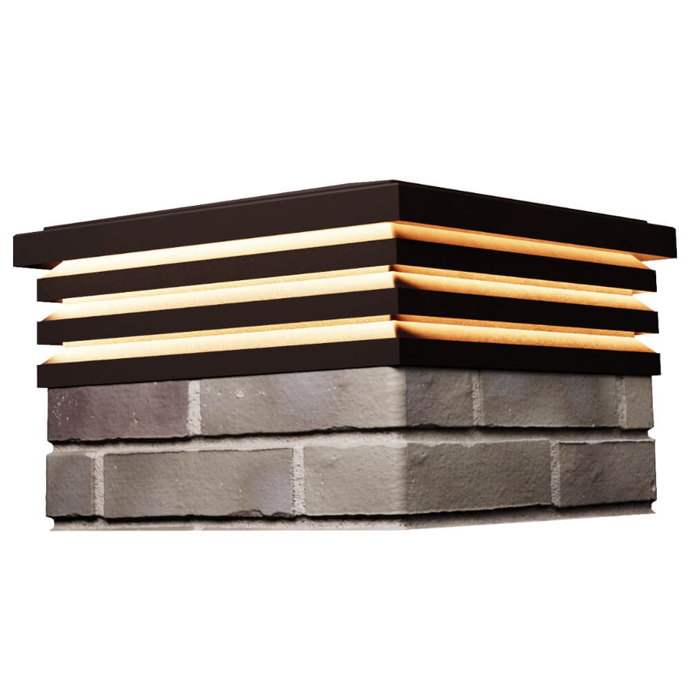 Колпак Zking Бона ХайТек Коричневый на столб 1.5х1.5 кирпича (385х385мм) с подсветкой в Донецке фото