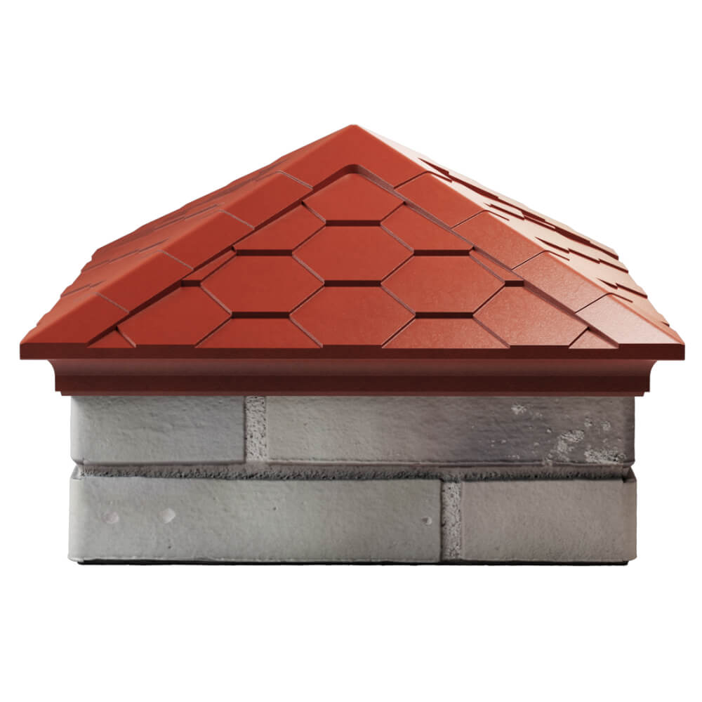 Колпак Zking Эверест Красный на столб 1.5х1.5 кирпича (390х390мм) Донецк фото