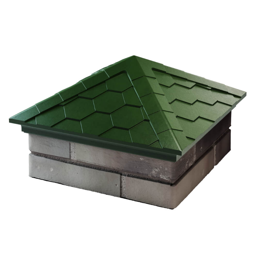 Колпак Zking Эверест Зеленый на столб 1.5х1.5 кирпича (390х390мм) в Донецке фото