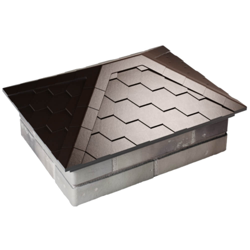 Колпак Zking Эверест Коричневый на столб 2х1.5 кирпича (520х390мм) Донецк фото