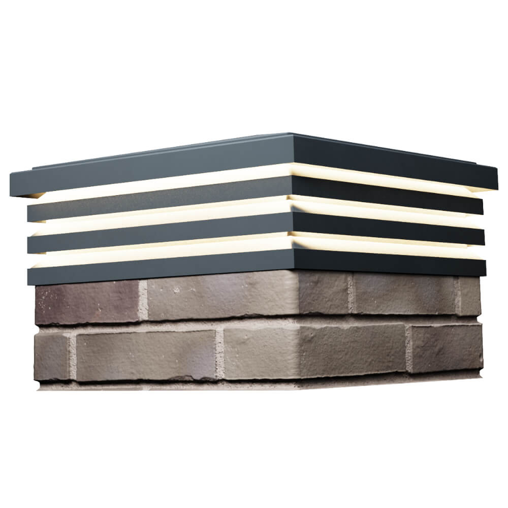 Колпак Zking Бона ХайТек Серый на столб 1.5х1.5 кирпича (385х385мм) с подсветкой в Донецке фото