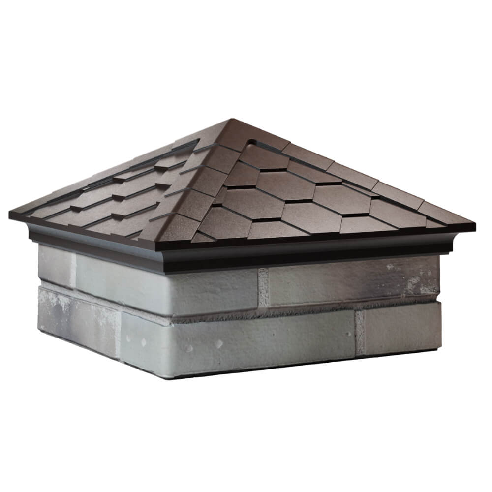 Колпак Zking Эверест Коричневый на столб 1.5х1.5 кирпича (390х390мм) в Донецке фото