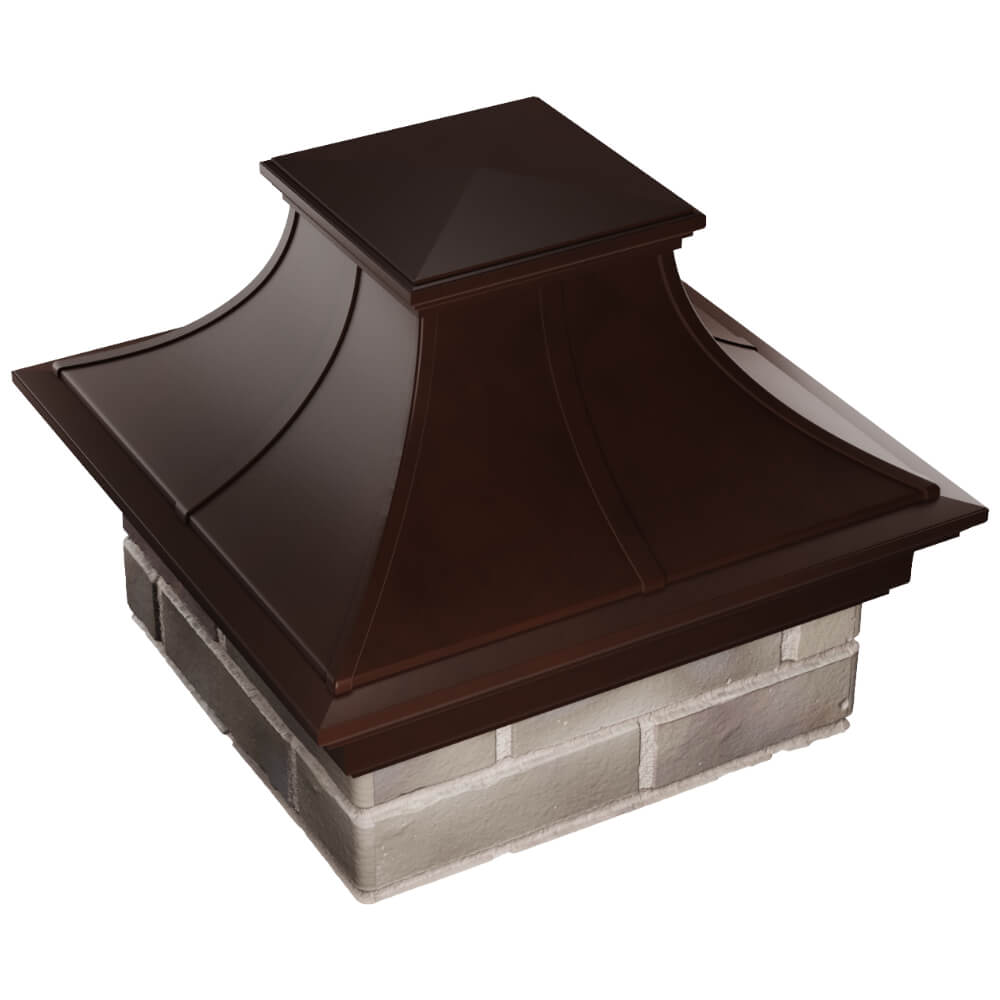 Колпак Zking Монблан Премиум Коричневый на столб 1.5х1.5 кирпича (385х385мм) в Донецке фото