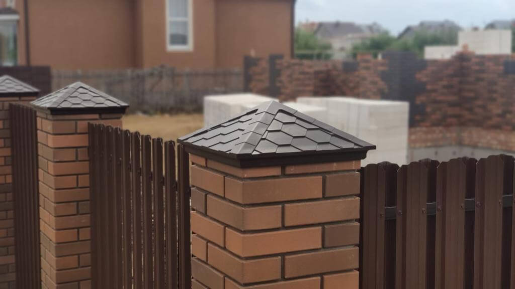 Колпак Zking Эверест Коричневый на столб 1.5х1.5 кирпича (390х390мм) в Донецке фото