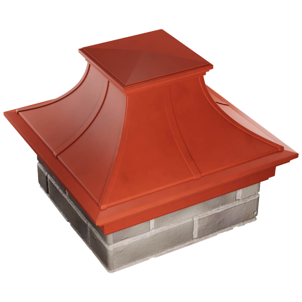 Колпак Zking Монблан Премиум Красный на столб 1.5х1.5 кирпича (385х385мм) в Донецке фото