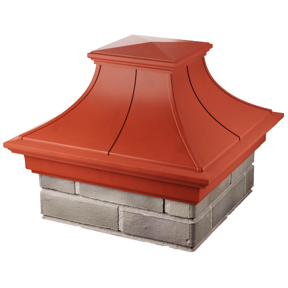 Колпак Zking Монблан Премиум Красный на столб 1.5х1.5 кирпича (385х385мм) в Донецке фото