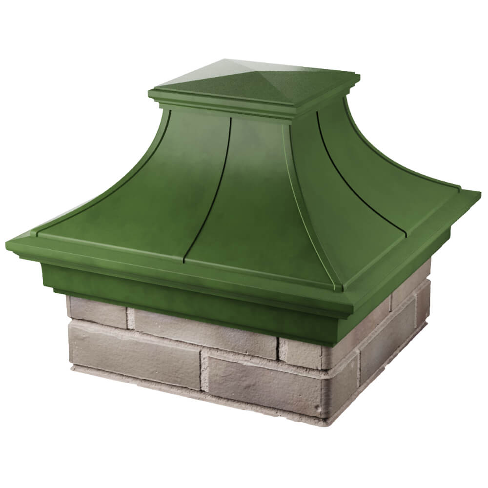 Колпак Zking Монблан Премиум Зеленый на столб 1.5х1.5 кирпича (385х385мм) в Донецке фото