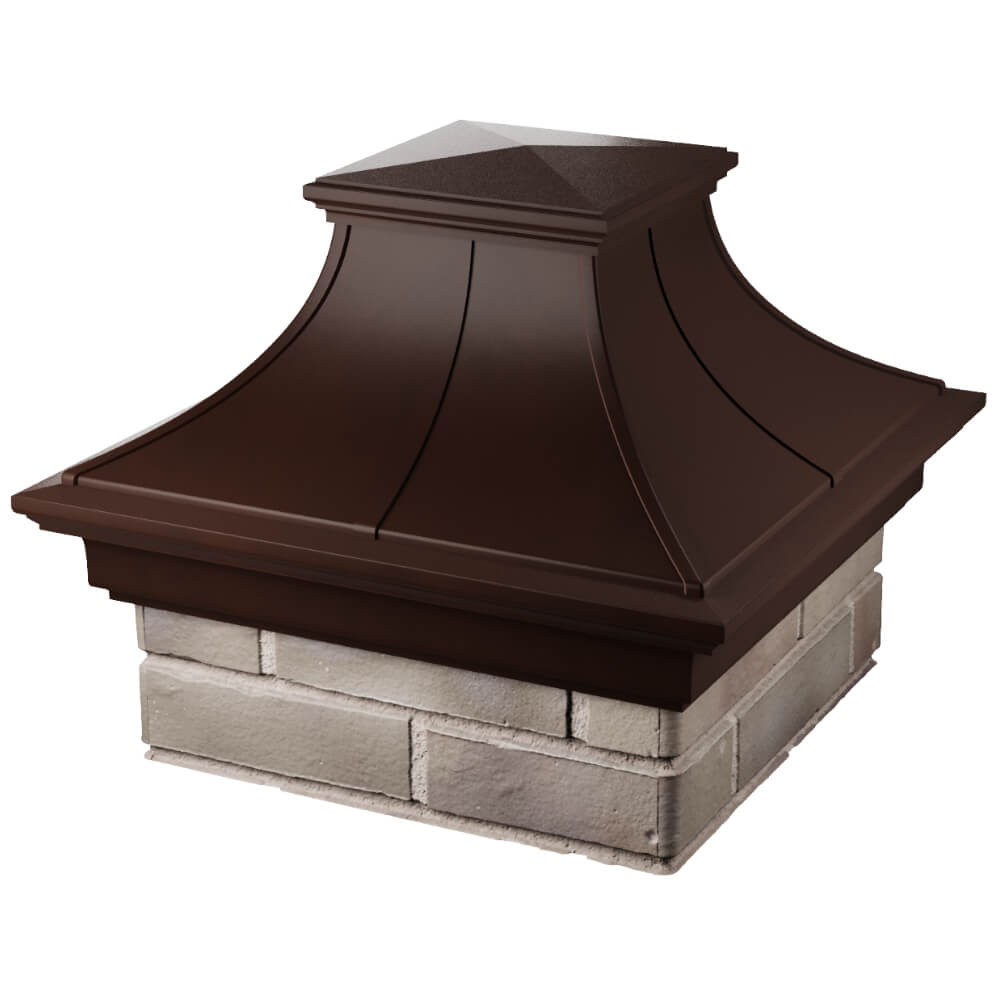 Колпак Zking Монблан Премиум Коричневый на столб 1.5х1.5 кирпича (385х385мм) в Донецке фото