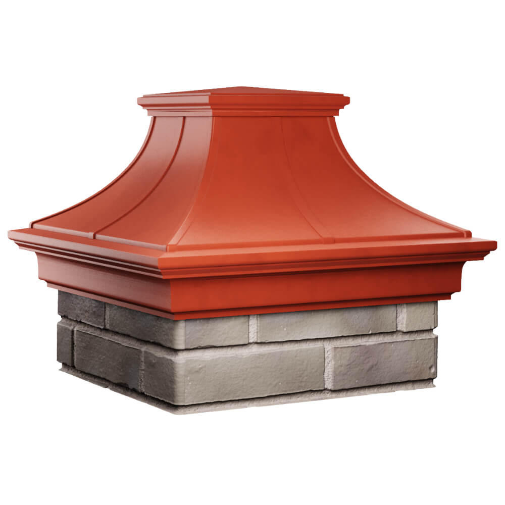 Колпак Zking Монблан Премиум Красный на столб 1.5х1.5 кирпича (385х385мм) в Донецке фото