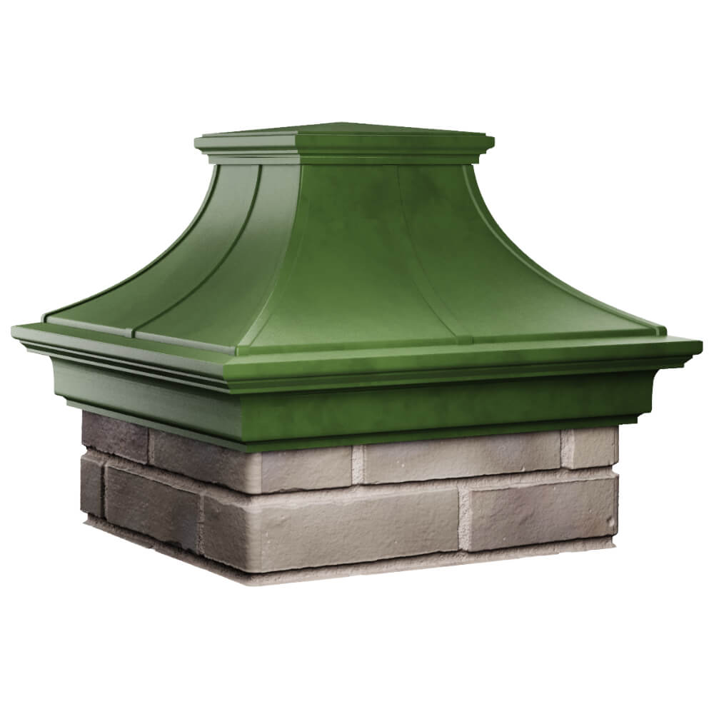Колпак Zking Монблан Премиум Зеленый на столб 1.5х1.5 кирпича (385х385мм) в Донецке фото